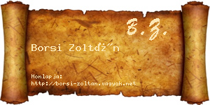 Borsi Zoltán névjegykártya